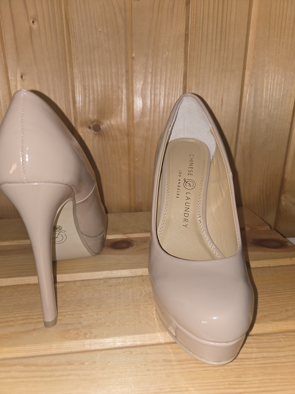 Chinese Laundry Pale Pink Patent Platform Stiletto Pumps